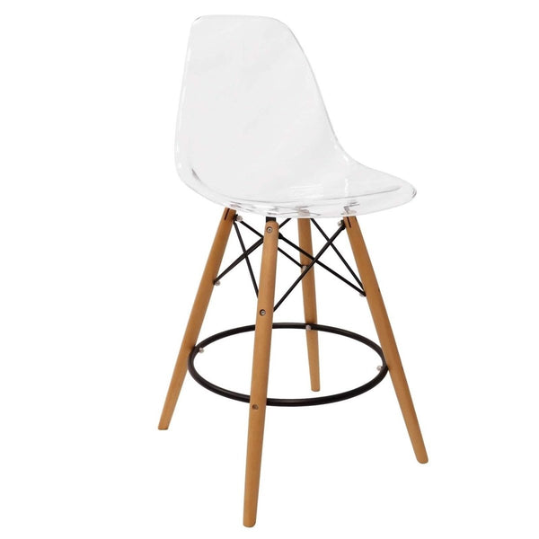 leisure mod Dover Mid-Century Modern Plastic Barstool with Beech Wood Legs for Kitchen and Dining Room leisure mod Dover Mid-Century Modern Plastic Barstool with Beech Wood Legs for Kitchen and Dining Room