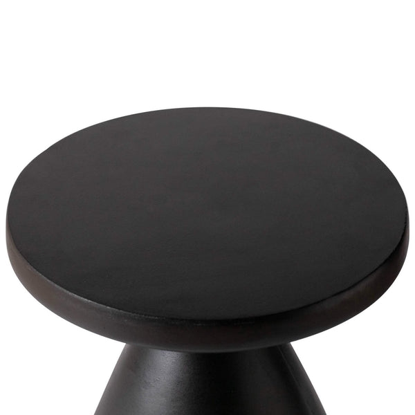 Leisure Mod Dune Side Table Fiberstone Round Accent Table And Hourglass Pedestal Base
