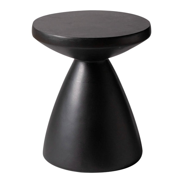 leisure mod Dune Side Table Fiberstone Round Accent Table and Hourglass Pedestal Base