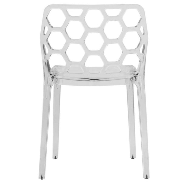 Leisure Mod Dynamic Modern Honeycomb Design Dining Side Chair
