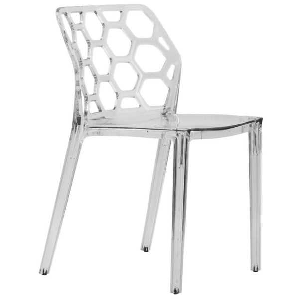 leisure mod Dynamic Modern Honeycomb Design Dining Side Chair