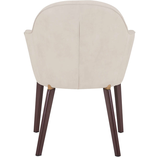 Leisure Mod Elias Dining Chair Upholstered In Leather/Velvet And Powder Coated Legs