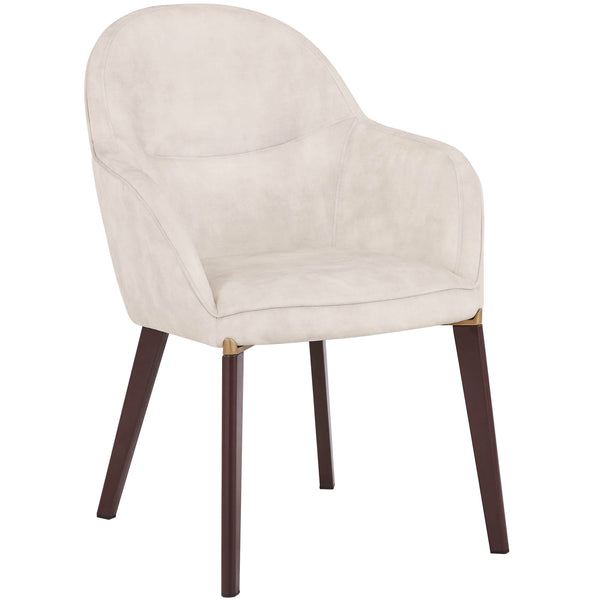 leisure mod Elias Dining Chair Upholstered in Leather/Velvet and Powder Coated Legs