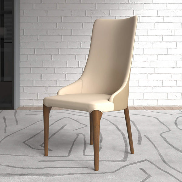 Leisure Mod Elm Dining Chair With A Leather/Velvet Seat And A Two-Tone Color Design Backrest In Ash Wood