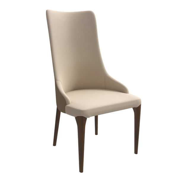 leisure mod Elm Dining Chair with a Leather/Velvet Seat and a Two-Tone Color Design Backrest in Ash Wood