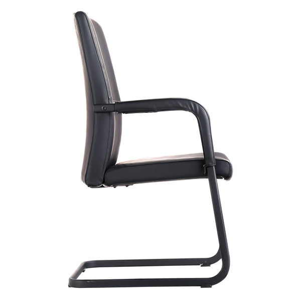 Leisure Mod Evander Leather Office Chair With Aluminum Frame