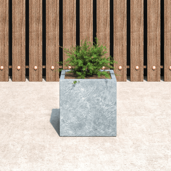Leisure Mod Fern Fiberstone And MGO Clay Mid-Century Modern Square Planter Pot For Indoor And Outdoor