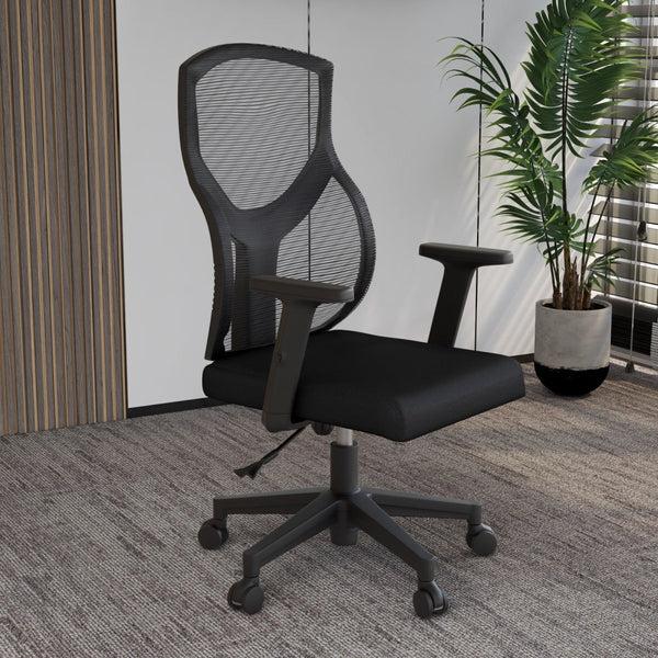 Leisure Mod Glen Cotton Mid-Back Adjustable Office Conference Chair