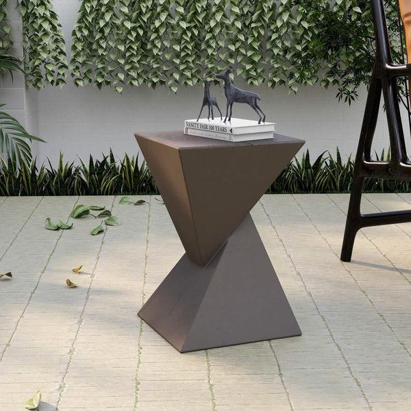 Leisure Mod Glint Side Table In Fiberstone Square Accent Table