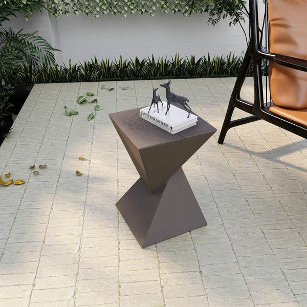 Leisure Mod Glint Side Table In Fiberstone Square Accent Table