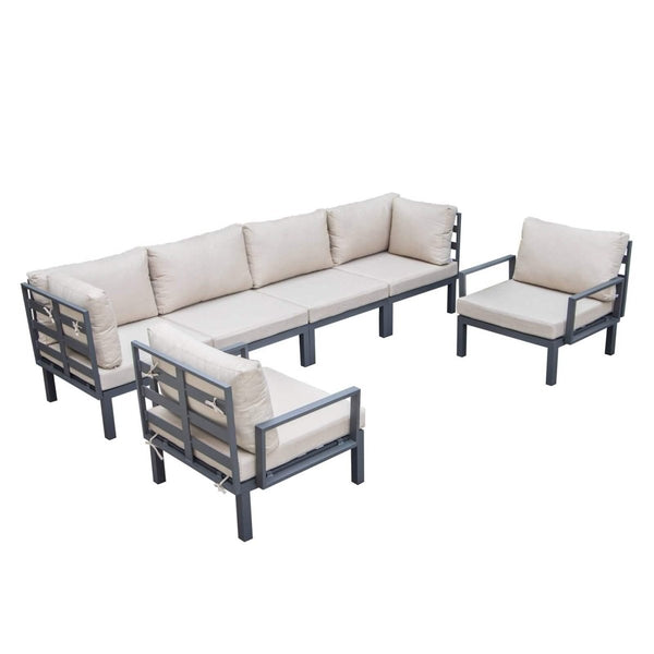 leisure mod Hamilton 6-Piece Aluminum Patio Conversation Set With Cushions