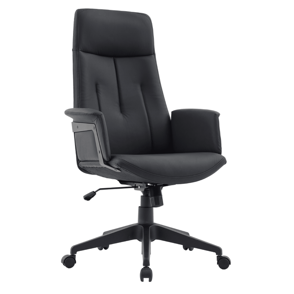 leisure mod Inifini High-Back Leather Ergonomic Office Chair With Lumbar Support Adjustable Hight and Swivel