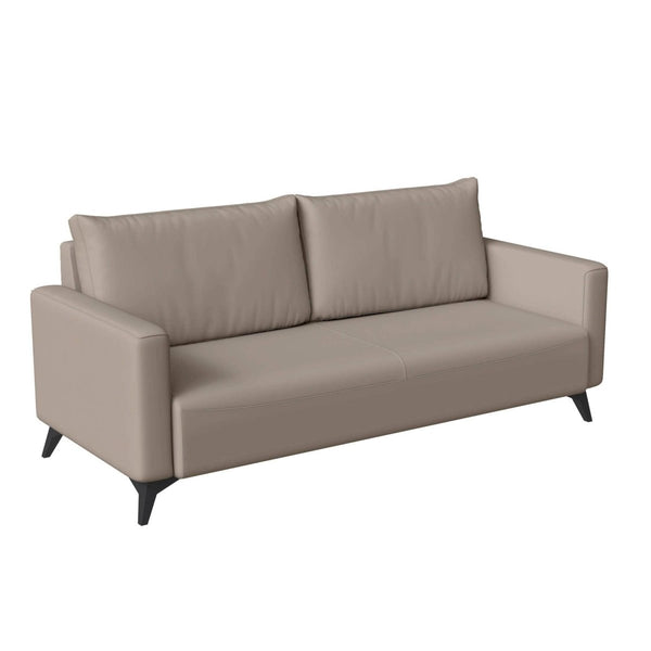 leisure mod Inno 3-Seater Leather Wide Sofa with Stainless Steel Legs and Removable Cushions