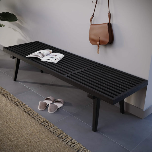 Leisure Mod Inwood 5 Feet Platform Bench With Rubberwood Frame And Beech Wood Legs