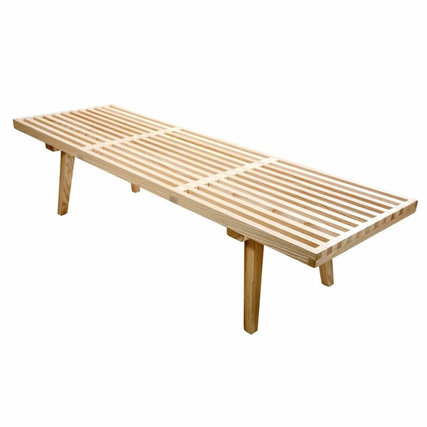 Leisure Mod Inwood 5 Feet Platform Bench With Rubberwood Frame And Beech Wood Legs