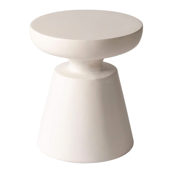 leisure mod Isle Minimalist Side Table with Round Fiberstone Tabletop Accent Table and Pedestal Base