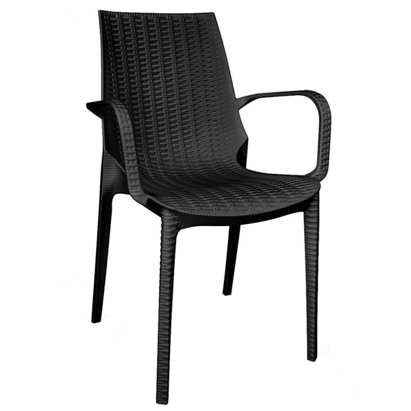 Leisure Mod Kent Modern Indoor Outdoor Patio Stackable Dining Arm Chair