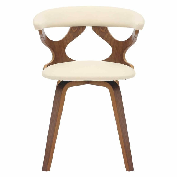 Leisure Mod Klyne Modern Wooden Dining Chair Upholstered In Leather With Walnut Color Frame