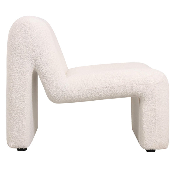 Leisure Mod Klyx Accent Chair Upholstered In Boucle/Velvet Padded Seat And Back With Iron Frame