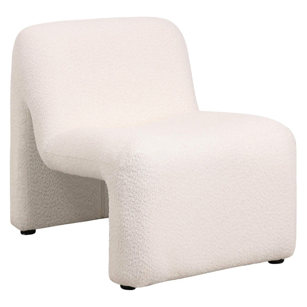 leisure mod Klyx Accent Chair Upholstered in Boucle/Velvet Padded Seat and Back with Iron Frame