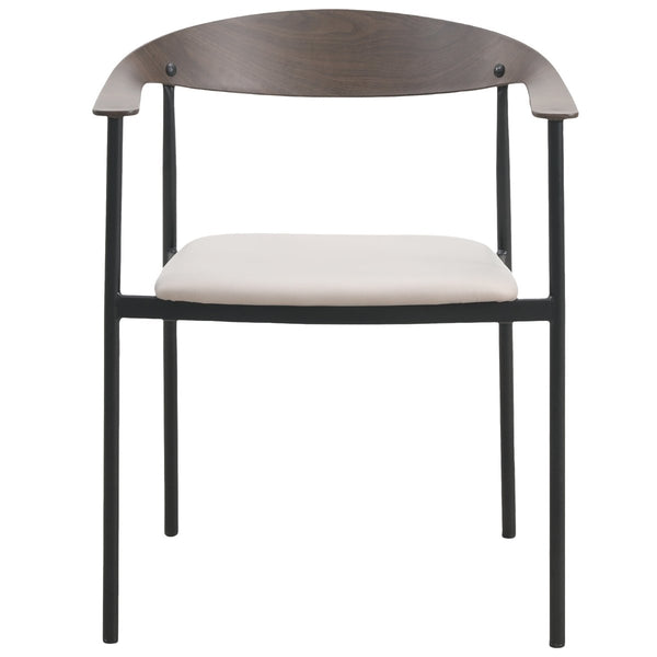 Leisure Mod Kora Dining Chair Upholstered In Leather With Stainless Steel Frame And Legs