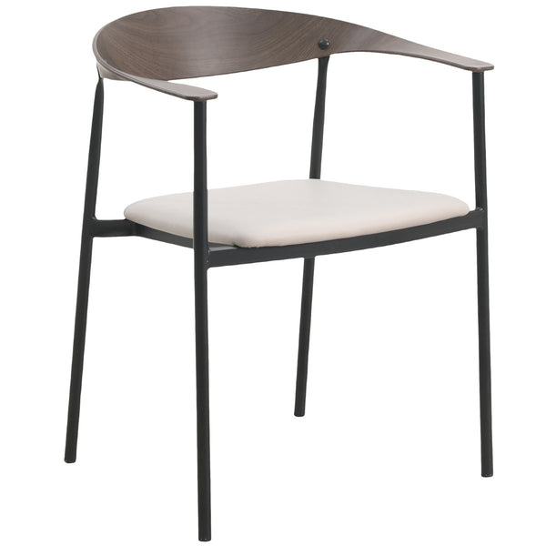 leisure mod Kora Dining Chair Upholstered in Leather with Stainless Steel Frame and Legs