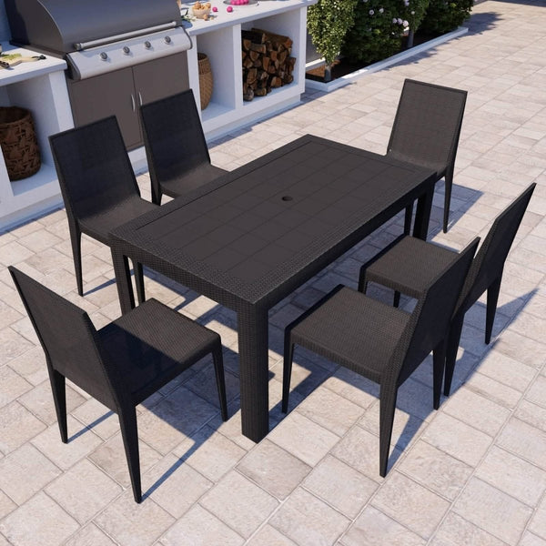 Leisure Mod Mace Weave Design Outdoor Dining Table