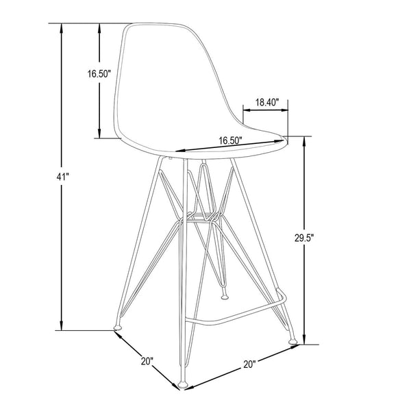 Leisure Mod LeisureMod Cresco Modern Acrylic Barstool With Gold Chrome Base And Footrest