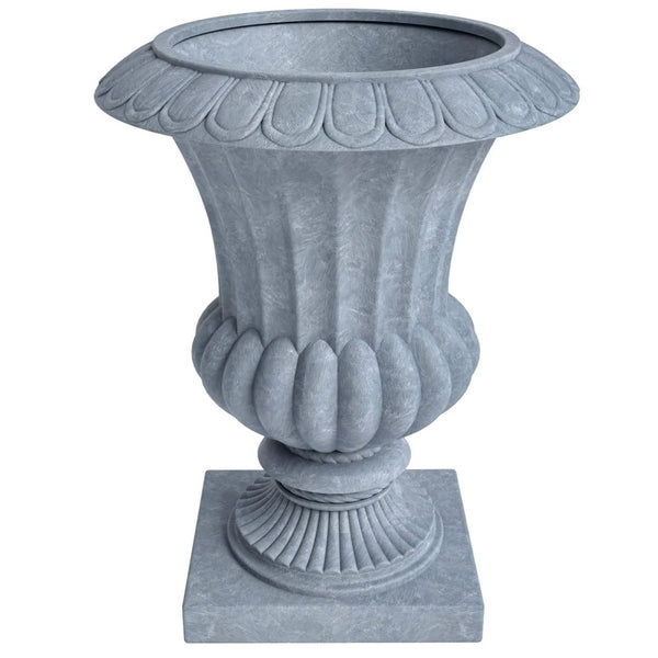 Leisure Mod Lotus Fiberstone And Clay Urn Planter Pot Indoor Outdoor With Drainage Holes