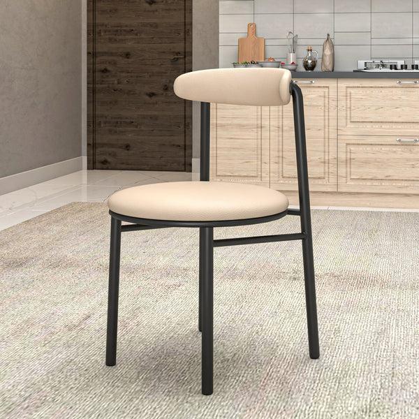 Leisure Mod Lume Modern Dining Chair Upholstered In Polyester With Metal Legs