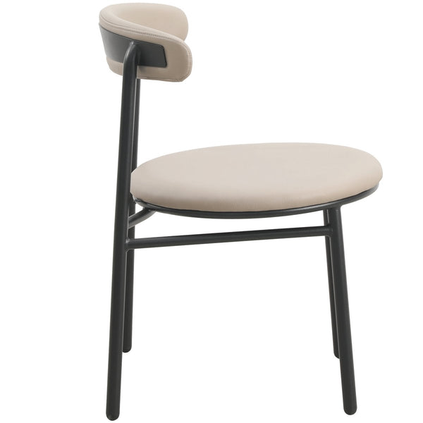 Leisure Mod Lume Modern Dining Chair Upholstered In Polyester With Metal Legs