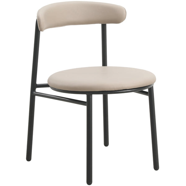 leisure mod Lume Modern Dining Chair Upholstered in Polyester with Metal Legs
