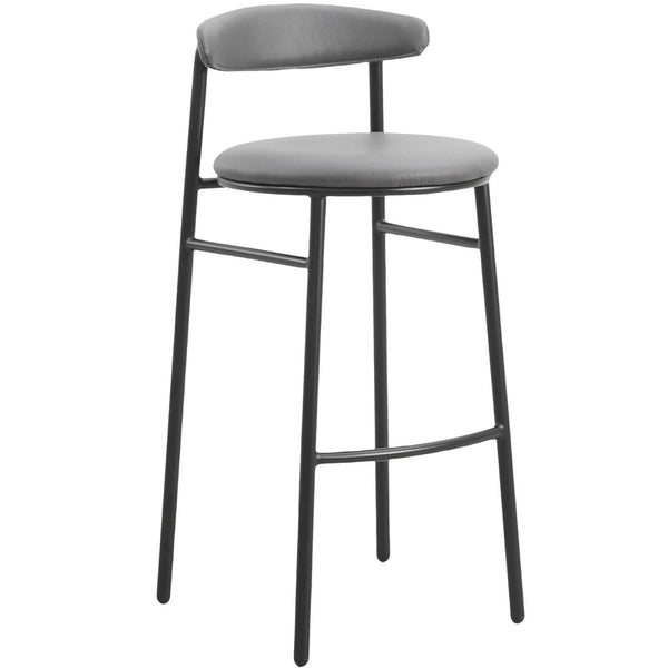 leisure mod Lume Series Modern Bar Stool Upholstered in Leather for Dining Room and Kitchen