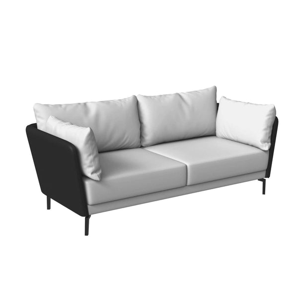 leisure mod Luxify 3-Seater Leather Sofa with Stainless Steel Legs and Removable Cushions