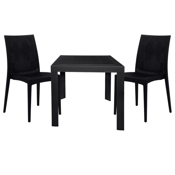 leisure mod Mace Mid-Century 3-Piece Outdoor Dining Set