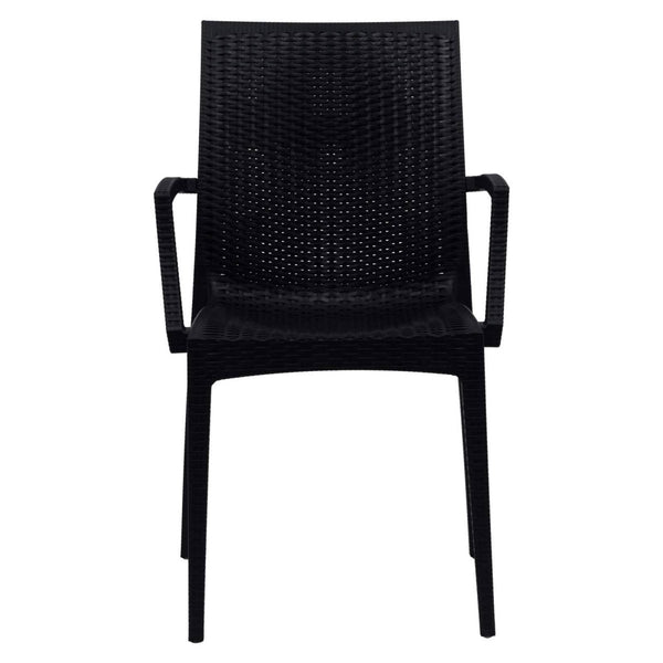 Leisure Mod Mace Patio Outdoor Dining Armchair With Weave Design In Polypropylene