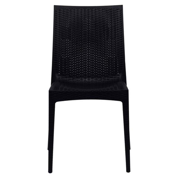 Leisure Mod Mace Patio Outdoor Dining Chair With Weave Design In Polypropylene