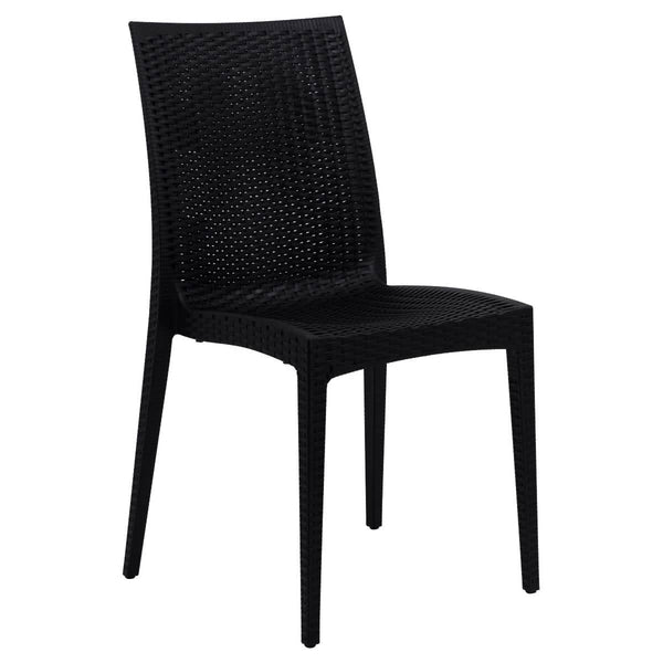 leisure mod Mace Patio Outdoor Dining Chair with Weave Design in Polypropylene