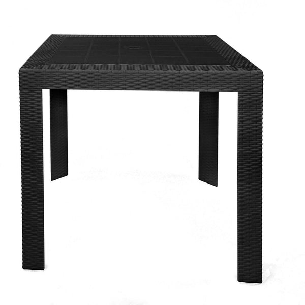 Leisure Mod Mace Weave Design Square/Rectangular Dining Table In Polypropylene Plastic