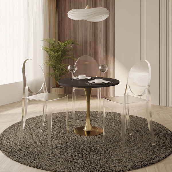 Leisure Mod Marion Modern Transparent Acrylic Dining Chair