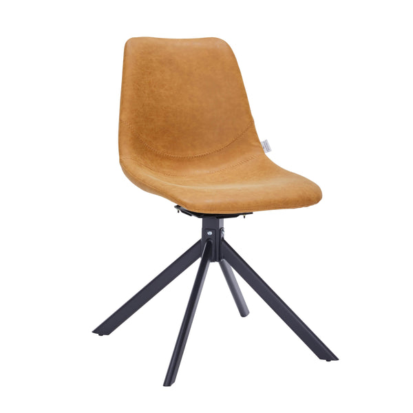 leisure mod Markley Modern Leather Swival Dining Chair With Metal Legs