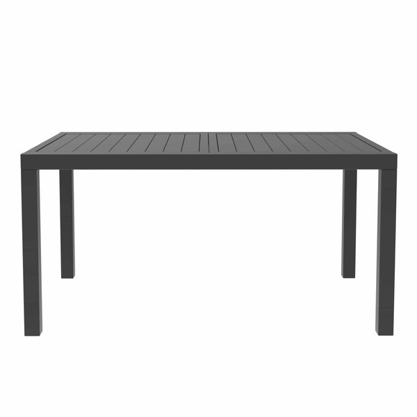Leisure Mod Marlin Extenable Outdoor Dining Table 78-118 In Black Aluminum