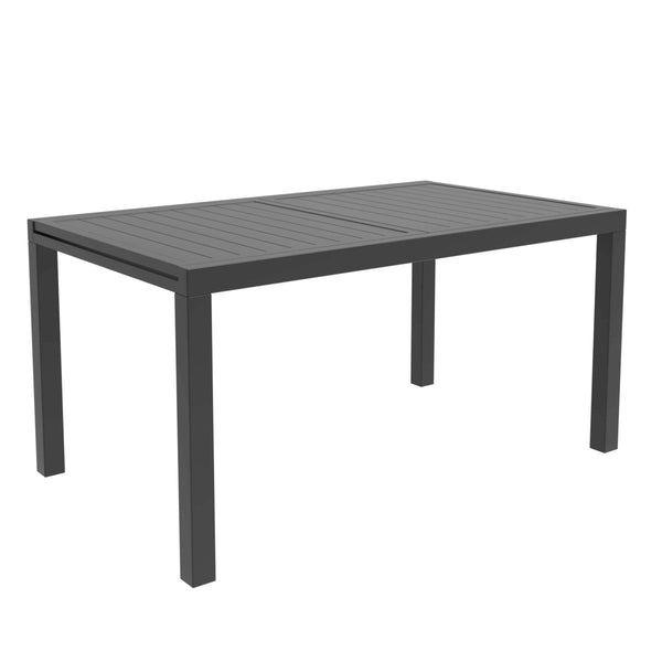 leisure mod Marlin Extenable Outdoor Dining Table 78-118 in Black Aluminum