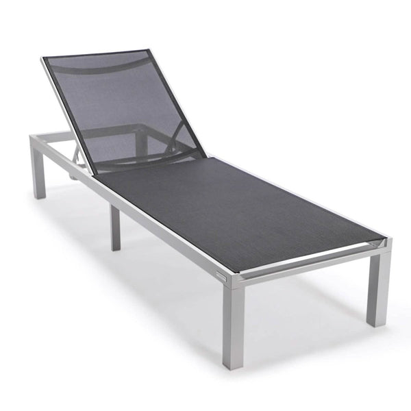 Leisure Mod Marlin Patio Chaise Lounge Chair With White Aluminum Frame Set Of 2