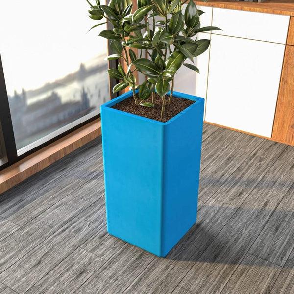 Leisure Mod Marquee Fiberstone And MGO Clay Square Planter Pot For Indoor And Outdoor