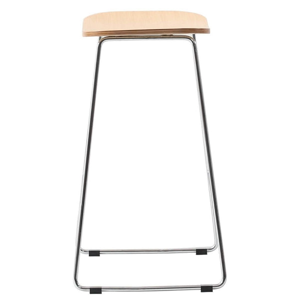 Leisure Mod Melrose Modern Wood Counter Stool With Chrome Frame