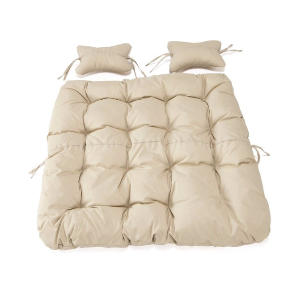 Leisure Mod Modern Upholstered 2 Person Hanging Egg Swing Chair Cushion With Headrest