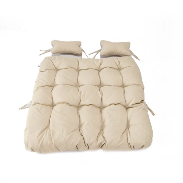 Leisure Mod Modern Upholstered 2 Person Hanging Egg Swing Chair Cushion With Headrest