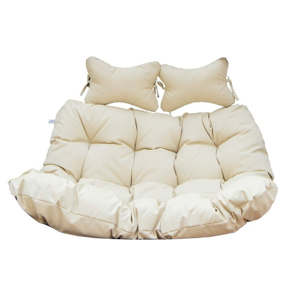 leisure mod Modern Upholstered 2 Person Hanging Egg Swing Chair Cushion with Headrest