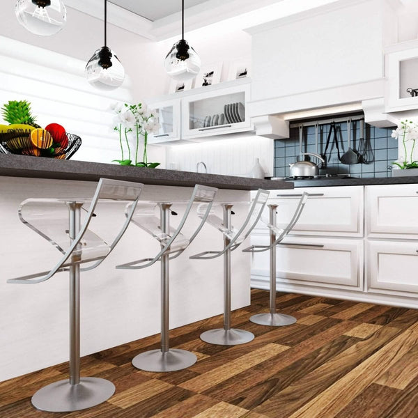 Leisure Mod Napoli Transparent Acrylic Bar/Counter Stool